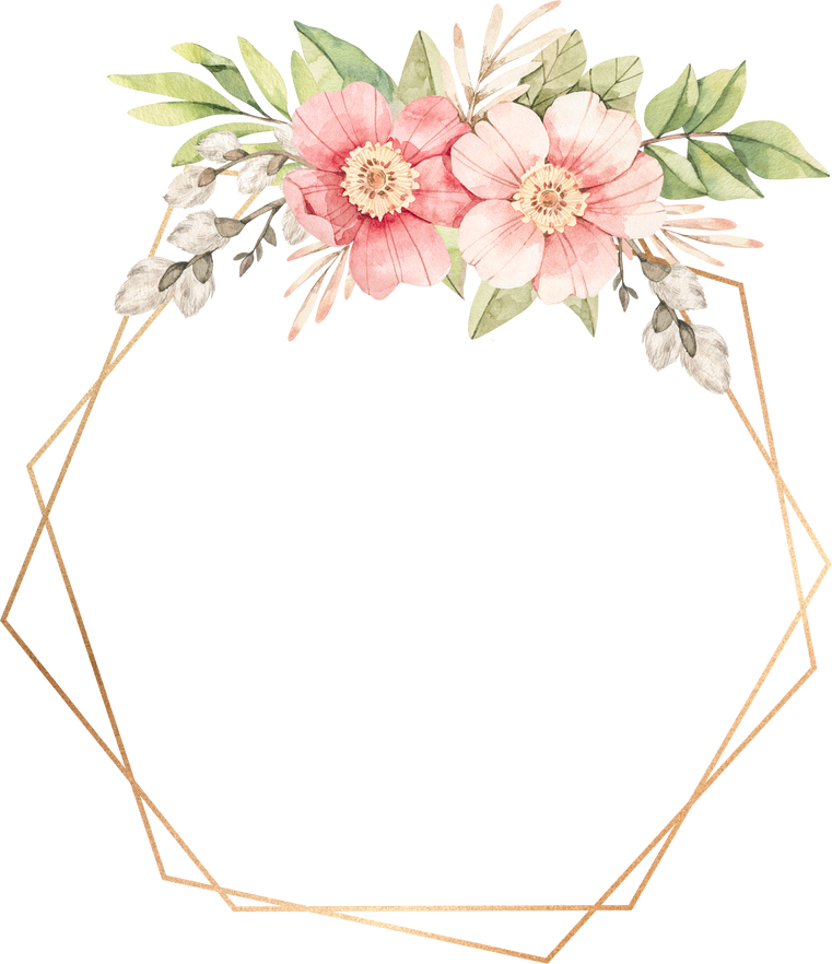 Golden Floral Frame