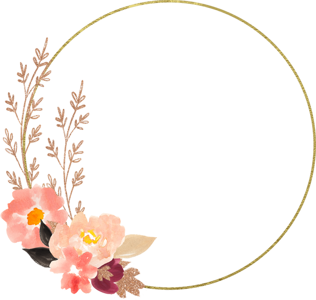 Circular Frame with Flowers Illustration