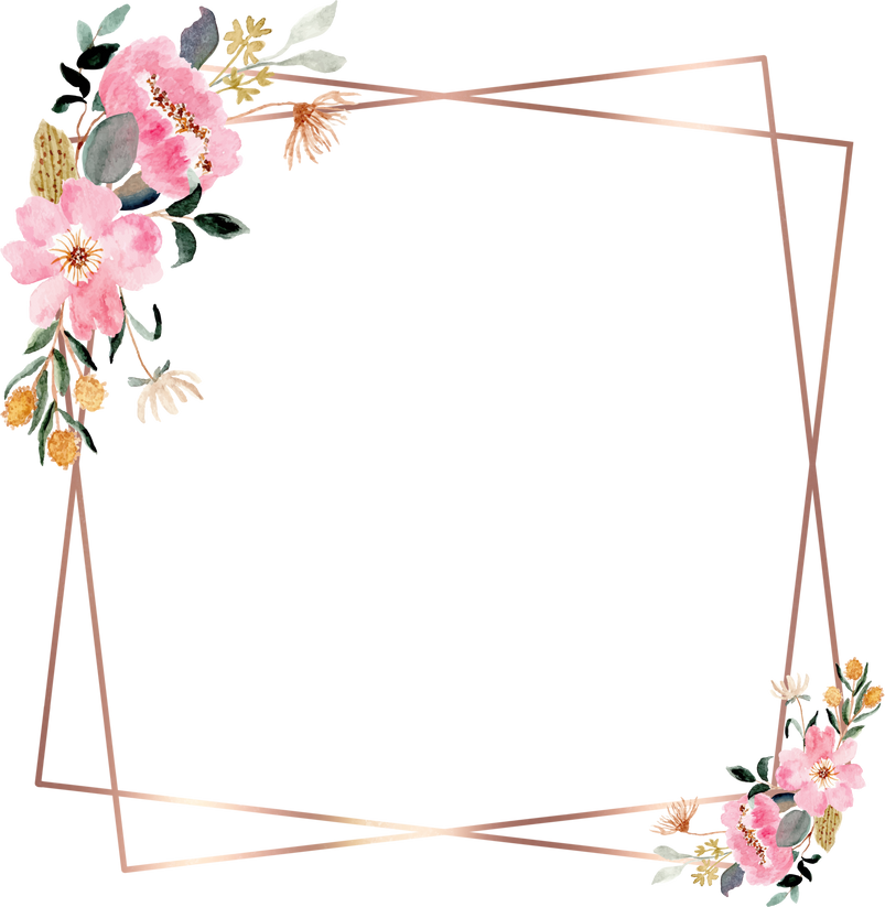 Pink Floral Frame 